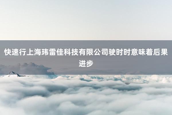快速行上海玮雷佳科技有限公司驶时时意味着后果进步